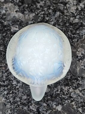 Lalique Frosted White and Pale Blue Glass Accent